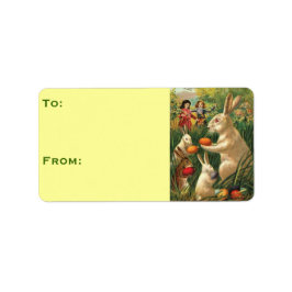 イースターバニーと卵 ラベル