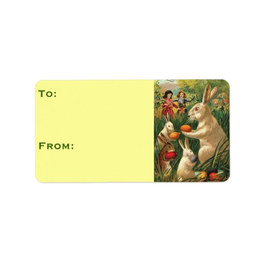 イースターバニーと卵 ラベル (正面)