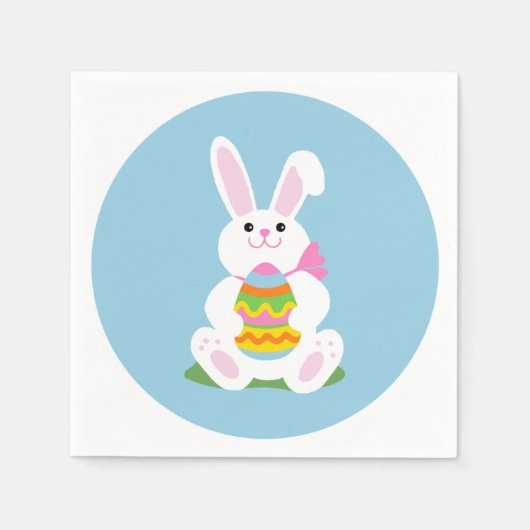 イースターバニーと卵 | ランチョン スタンダードカクテルナプキン (正面)