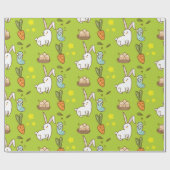 イースターバニーと友人のパターン ラッピングペーパー (フラット)