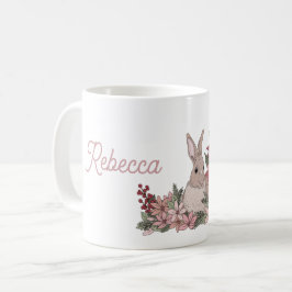 イースターバニーと名前のクラス コーヒーマグカップ