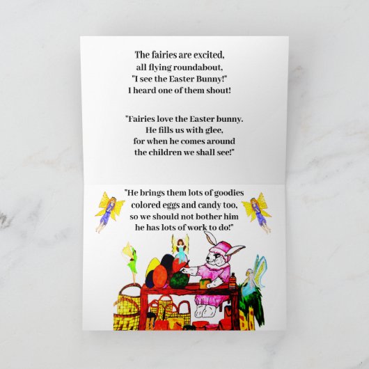 イースターバニーと妖精のカード カード (内部)