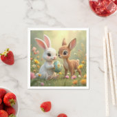 イースターバニーと子鹿の野花 スタンダードカクテルナプキン (インサイチュ)