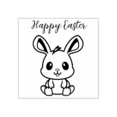 イースターバニーと文字を持つハッピーイースター ラバースタンプ (インプリント)