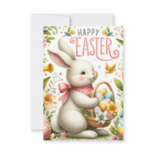 イースターバニーと春開花