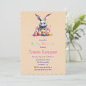 イースターバニーと水の色の卵ベビーシャワー 招待状 (スタンド正面)