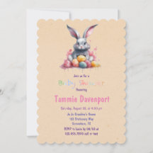 イースターバニーと水の色の卵ベビーシャワー