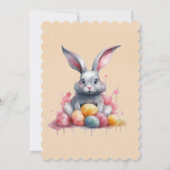 イースターバニーと水の色の卵ベビーシャワー 招待状 (裏面)