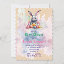 イースターバニーと水の色の卵ベビーシャワー