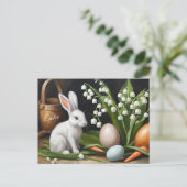 イースターバニーと渓谷の花のユリ シーズンポストカード (スタンド正面)