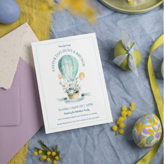 イースターバニーと熱いバルーンの卵狩り&イースター サンキューカード
