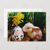 イースターバニーと牛卵 シーズンポストカード (正面/裏面)