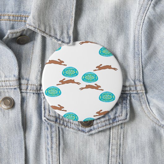 イースターバニーと白い卵 缶バッジ (インサイチュ)