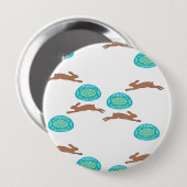 イースターバニーと白い卵 缶バッジ (正面&裏面)