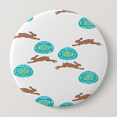 イースターバニーと白い卵 缶バッジ (正面)