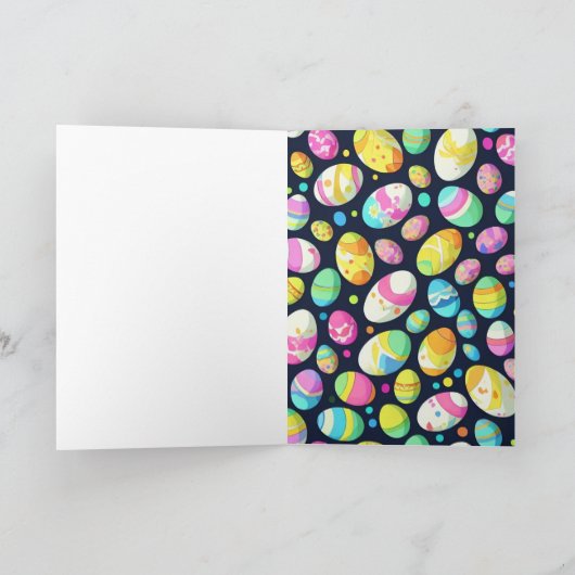 イースターバニーと色付き卵 シーズンカード (内部)