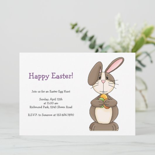 イースターバニーと色卵 招待状 (スタンド正面)