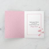 イースターバニーと花 カード (内部)