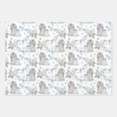 イースターバニーと花 ラッピングペーパーシート (正面3)