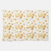イースターバニーと蝶 キッチンタオル (横)