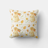 イースターバニーと蝶 クッション (正面)