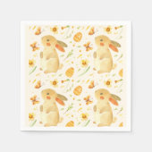 イースターバニーと蝶 スタンダードカクテルナプキン (正面)