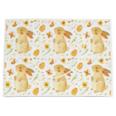 イースターバニーと蝶 ラージペーパーバッグ (正面)