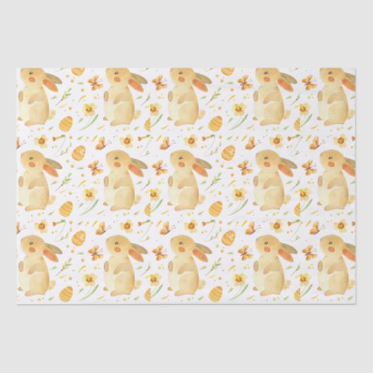 イースターバニーと蝶 薄葉紙 (正面)