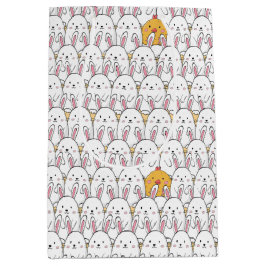 イースターバニーと赤ちゃんニワトリ ミディアムペーパーバッグ