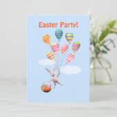 イースターバニーと風船のパーティー 招待状 (スタンド正面)