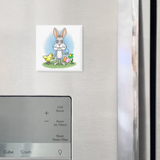 イースターバニーと黄色いひよこ マグネット (インサイチュ (冷蔵庫))