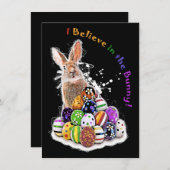 イースターバニーに夢中！ イースターエッグ ノートカード (正面/裏面)