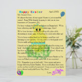 イースターバニーのかわいいブルーシック卵からの手紙 シーズンカード (スタンド正面)
