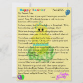 イースターバニーのかわいいブルーシック卵からの手紙 シーズンカード (正面)