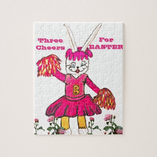 イースターバニーのための3応援 ジグソーパズル (縦)