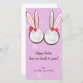 イースターバニーのイースターフォトカード シーズンカード (正面/裏面)