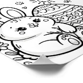 イースターバニーのカラーリングペ子供へージ ポスター (角)