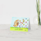 イースターバニーのグリーティングカード サンキューカード (正面)