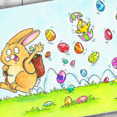 イースターバニーのグリーティングカード サンキューカード