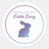 イースターバニーのステッカーからの手紙 ラウンドシール (正面)