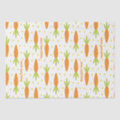 イースターバニーのニンジンのパターンの挨拶と子供の名前 薄葉紙 (正面)