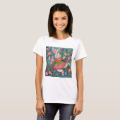 イースターバニーのハッピーなダンス Tシャツ (正面フル)