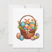 イースターバニーのバスケット ノートカード (裏面)