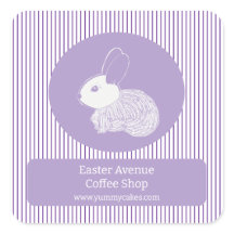 イースターバニーのパープルストライプズのビジネスラベル