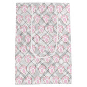 イースターバニーのポープリントをプレイドに ミディアムペーパーバッグ (裏面)