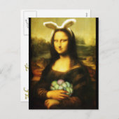 イースターバニーのモナリザ シーズンポストカード (正面/裏面)