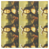 イースターバニーのモナリザ ファブリック (クローズアップ)