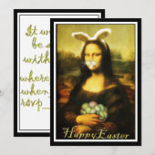 イースターバニーのモナリザ 招待状 (正面/裏面)