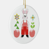 イースターバニーの割れた卵の花カスタム飾り セラミックオーナメント (右)