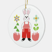 イースターバニーの割れた卵の花カスタム飾り セラミックオーナメント (左)